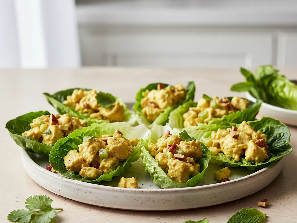 Curry Chicken Salad Lettuce Cups