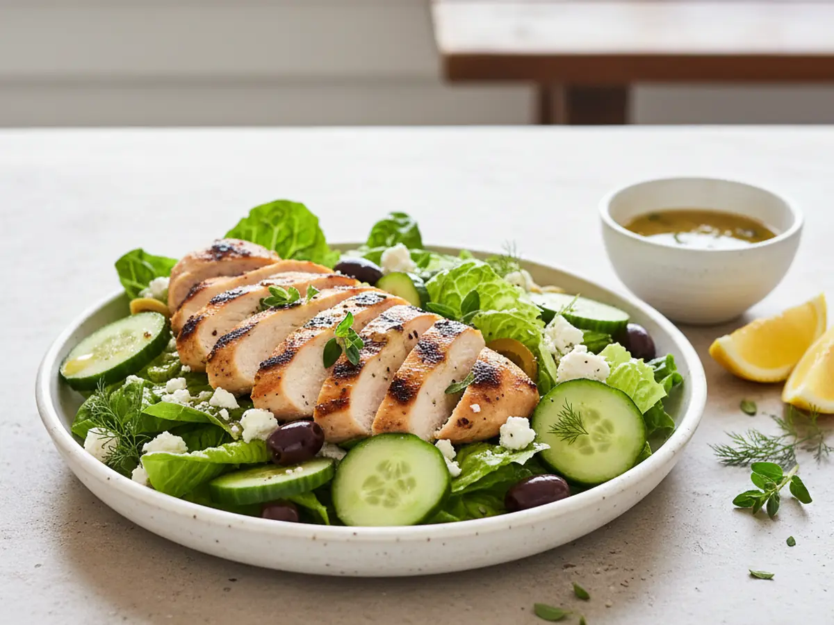 Greek Salad Bowl with Grilled Chicken