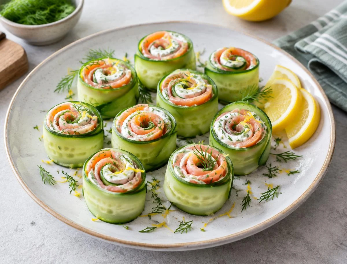 Smoked Salmon Cucumber Roll-Ups