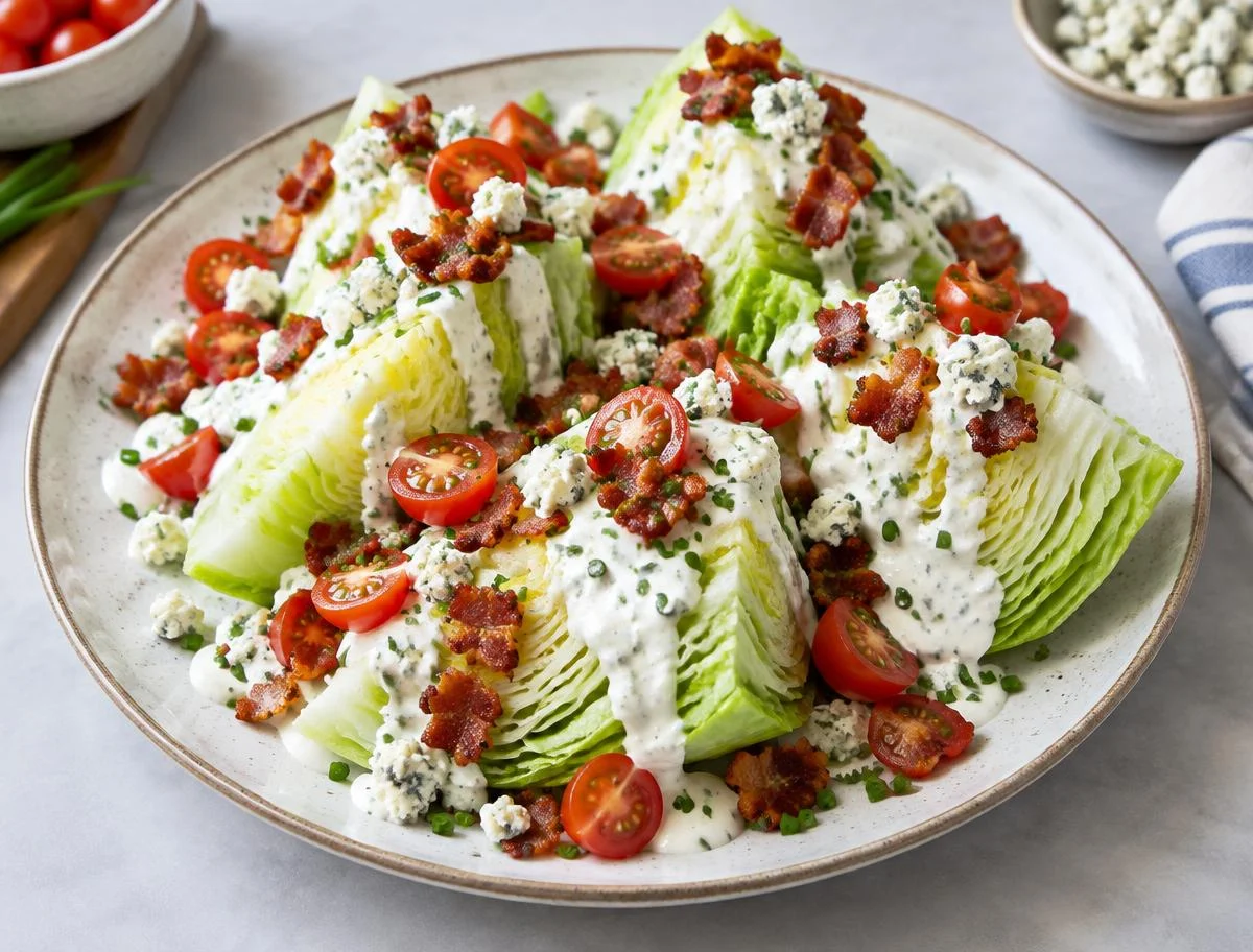 Wedge Salad with Bacon and Blue Cheese