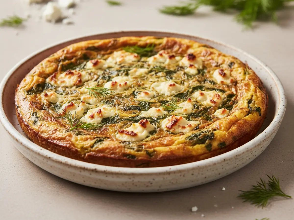 Crustless Spinach and Feta Pie