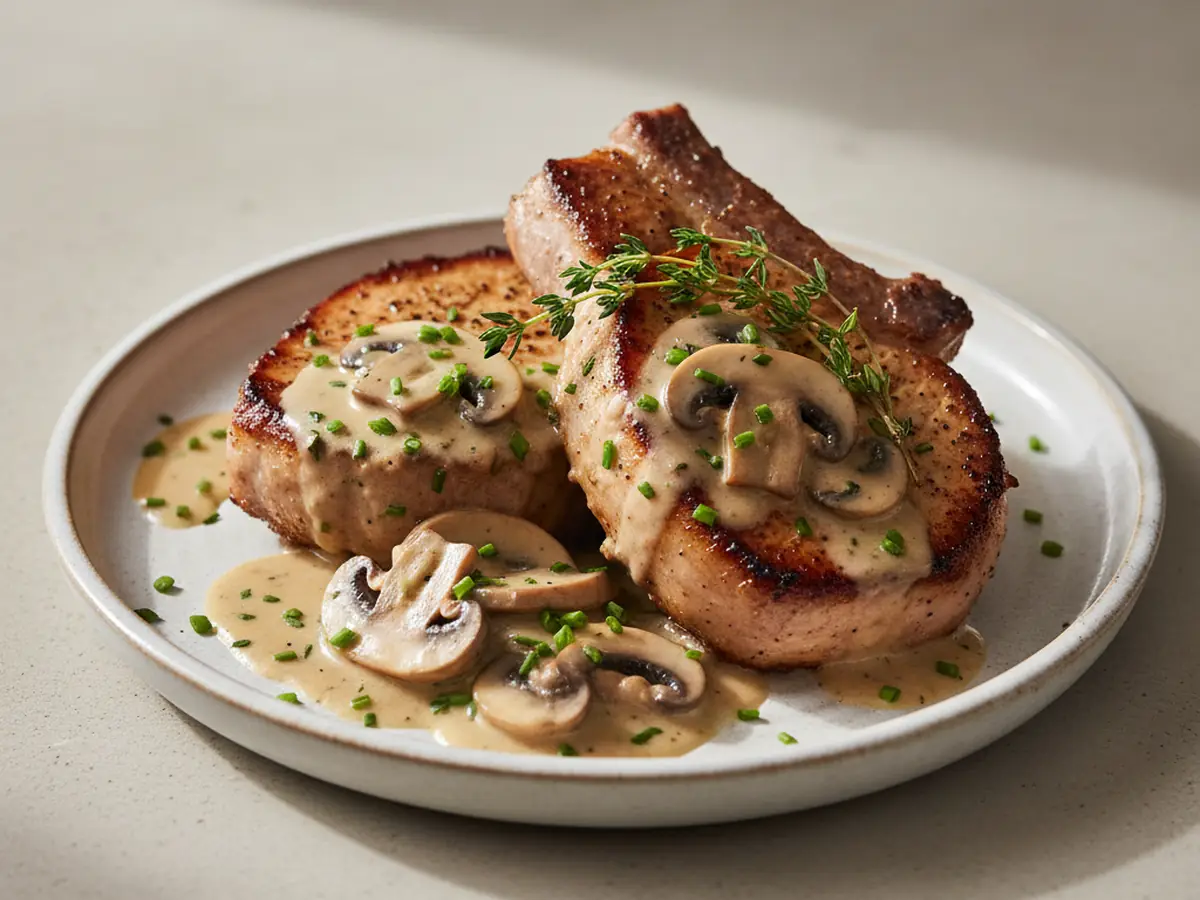 Pork Chops with Creamy Mushroom Sauce