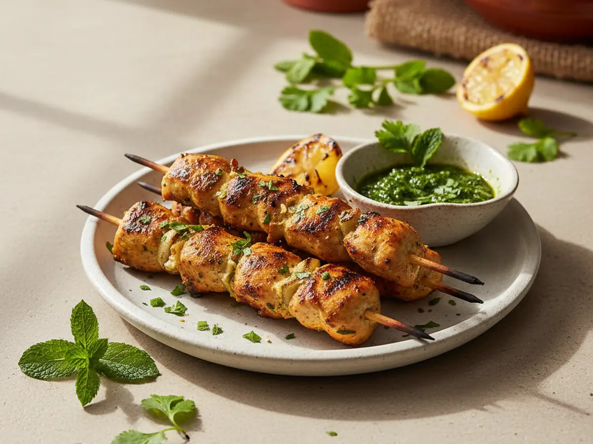 Moroccan Chicken Skewers with Chermoula