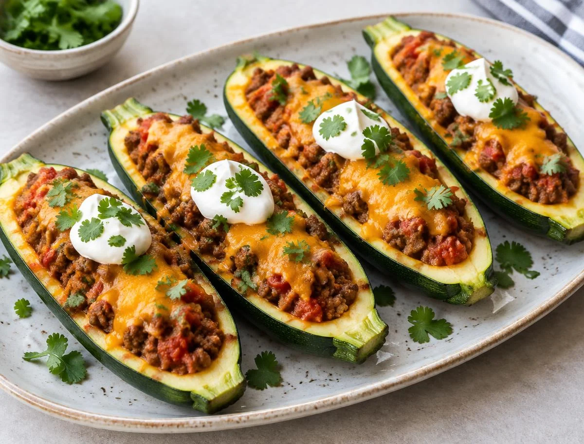 Taco Stuffed Zucchini Boats