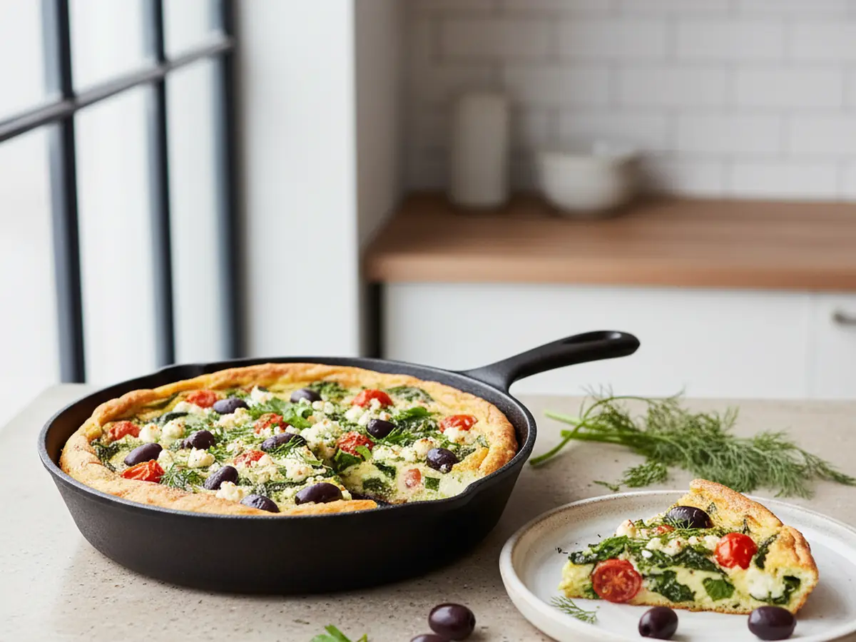 Mediterranean Feta and Olive Frittata
