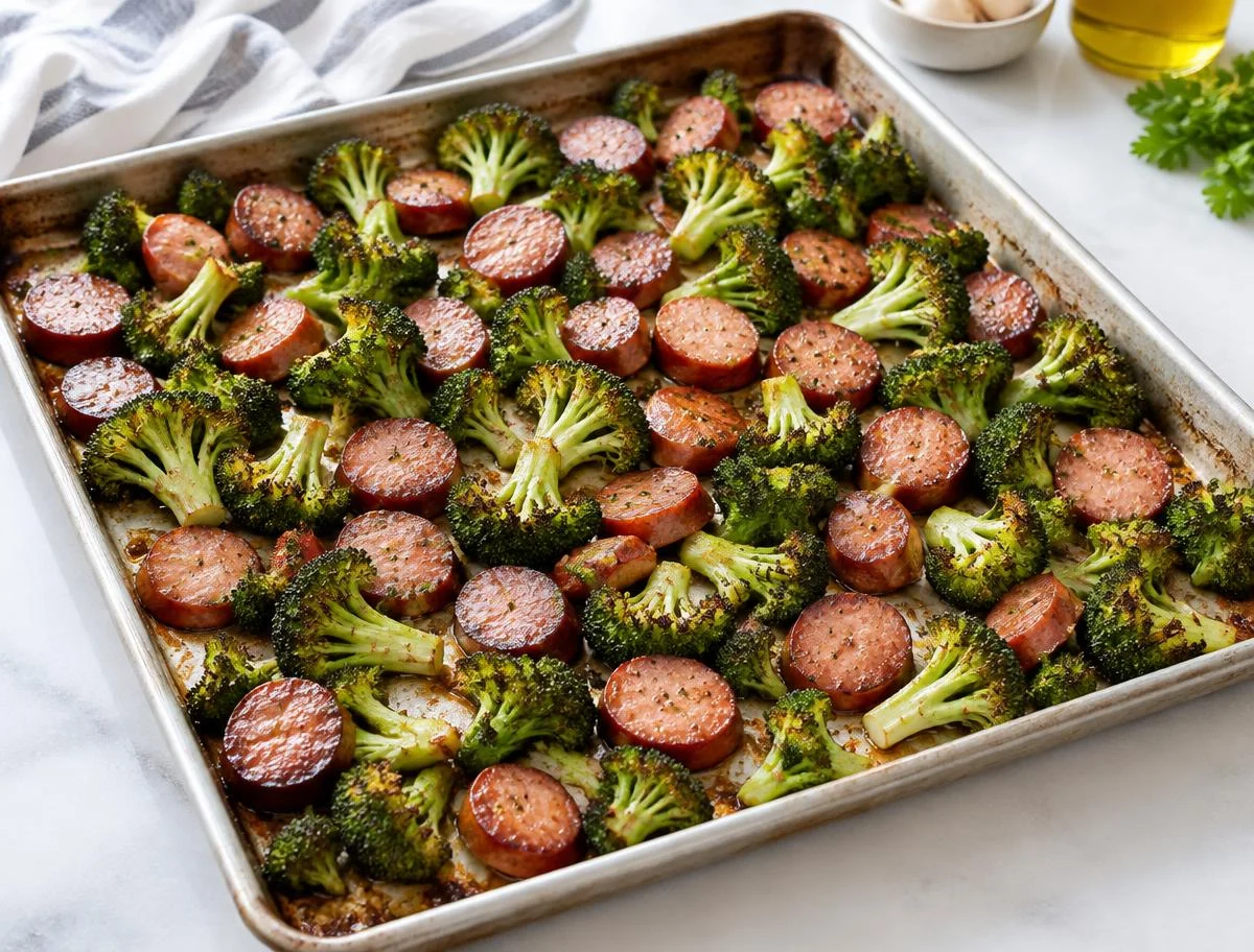 Sheet Pan Sausage and Broccoli
