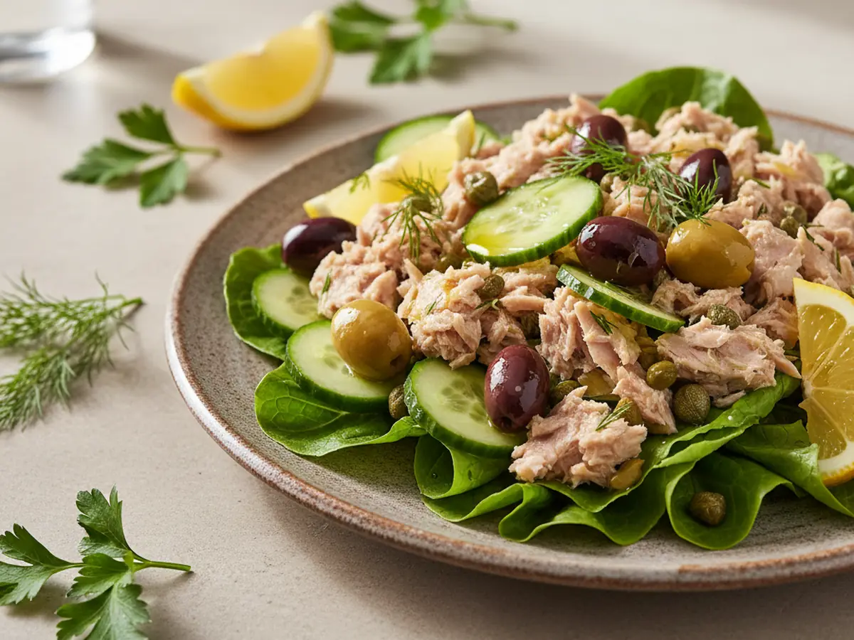 Mediterranean Tuna Salad with Olives and Capers