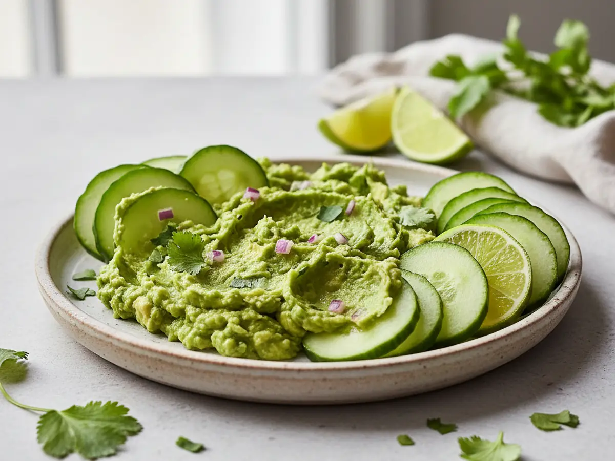 Guacamole with Cucumber Rounds