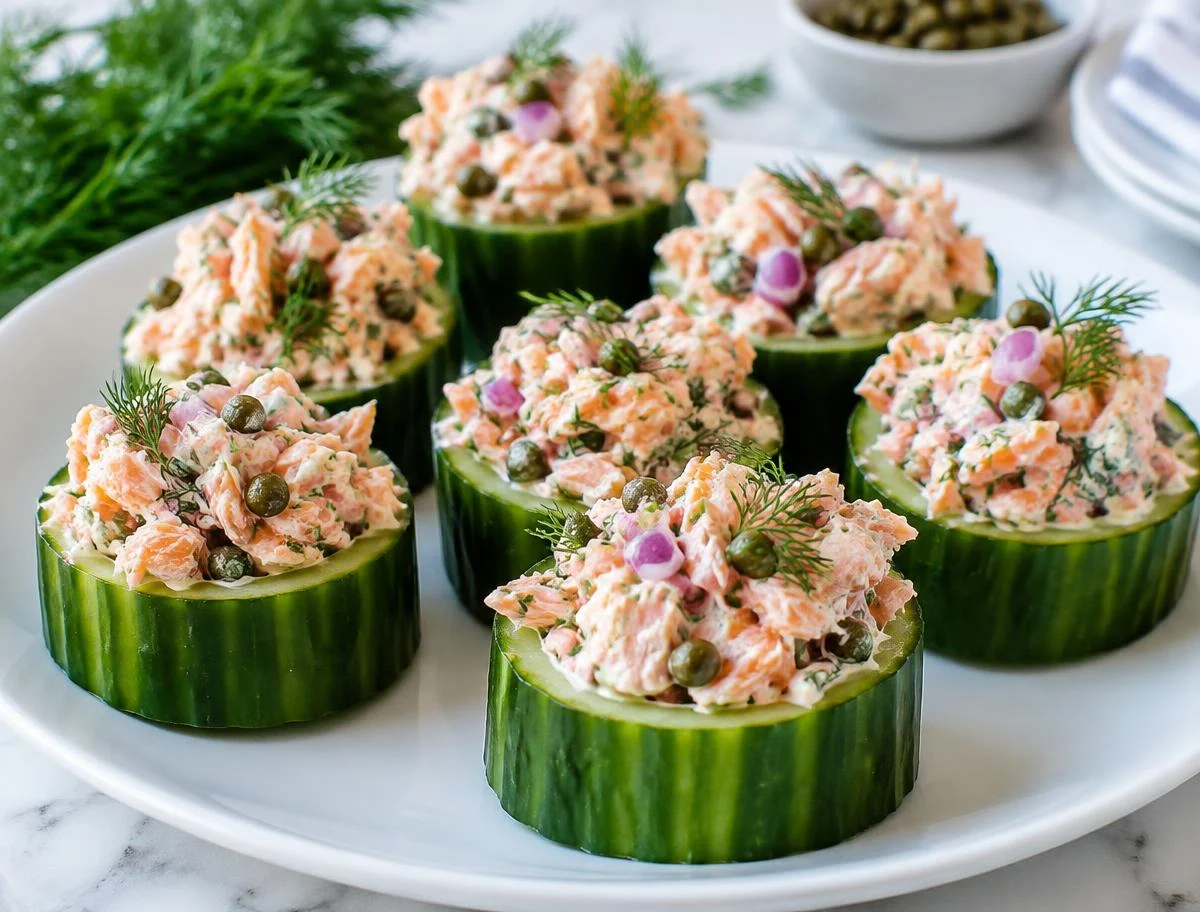 Salmon Salad Cucumber Cups