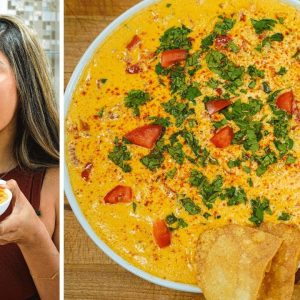 The Easiest Cheesiest Queso Dip Recipe for Game Day | Low Carb and Keto Friendly