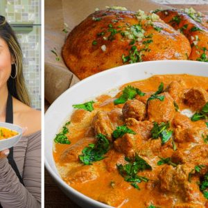 JUICY Low Carb Butter Chicken & Keto Naan Recipe!  2 Quick Recipes