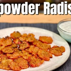 "Gunpowder" Roasted Radishes with Creamy Raita Sauce
