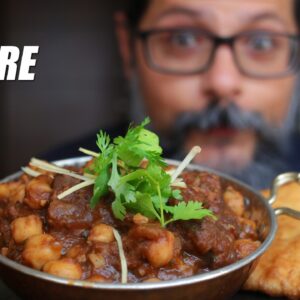 CRAZY RECIPE for CHOLE BHATURE with BEEF & BACON!