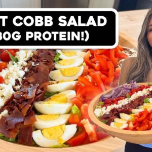 80g PROTEIN | The Best Low Carb Chicken Cobb Salad with Homemade Dressing