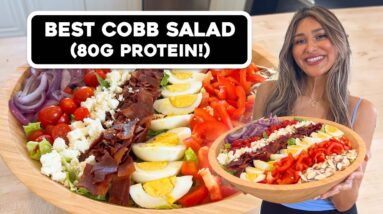 80g PROTEIN | The Best Low Carb Chicken Cobb Salad with Homemade Dressing