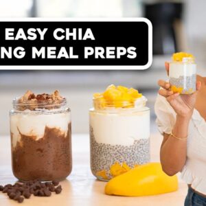 3 Chia Pudding Meal Prep Breakfast Ideas! No Bacon or Eggs I Low Carb and Keto